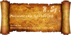 Maloveczky Szilárd névjegykártya